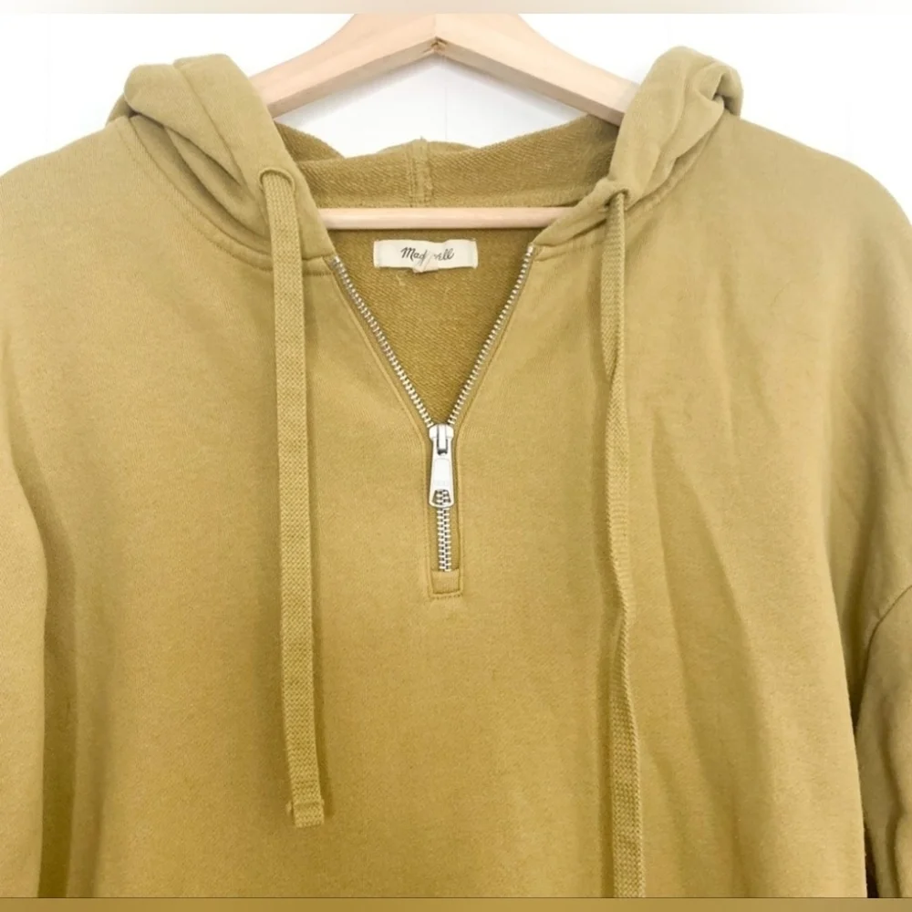 Madewell Resourced Cotton Relaxed Hoodie Sweatshirt In Olive Surplus Size M